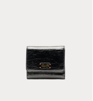 Perfect Wallet Crinkled Leather  - Black