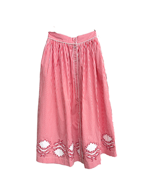 Colette Midi Skirt, Red Stripe