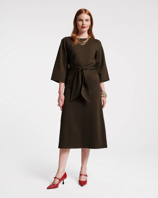 Whitney Wrap Dress Solid Viscose Blend Viscose Blend Olive