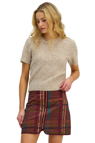 Wilder Mini Skirt, Brown Plaid
