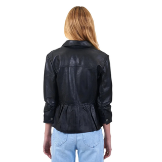 Brie Burnished Leather in Black