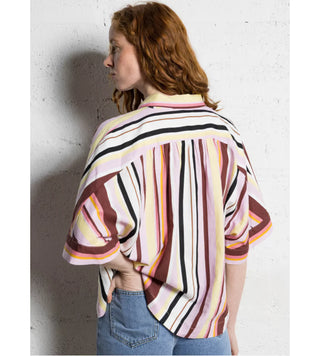 Lesley Top, Rose Stripe