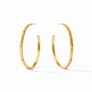 Crescent Stone Hoop, Cubic Zirconia- XL