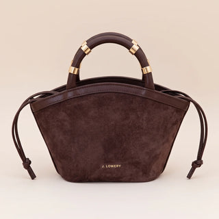 Mini Tote, Chocolate Suede