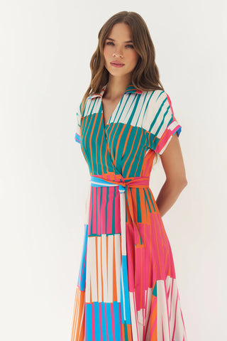 Johnnie Dress, Playful Stripes