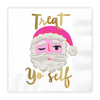 Treat YoSelf Santa Napkin- Pink