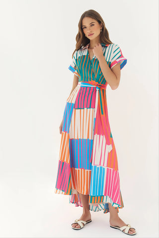 Johnnie Dress, Playful Stripes