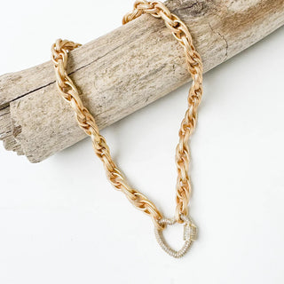 Twisted Etched Chain 18" with Heart Carabiner