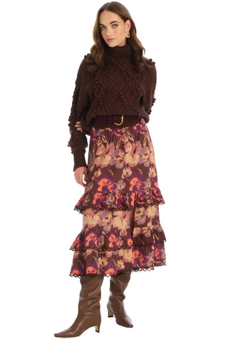 Georgia Skirt, Brown Floral