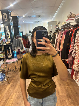 Back Wrap Top, Brown