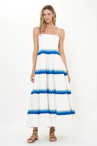 Smocked Back Maxi in Pacifica Blue