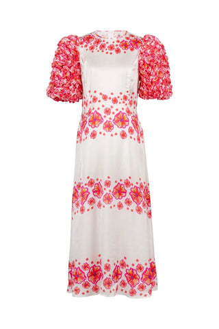 Natura Floral Dress in White