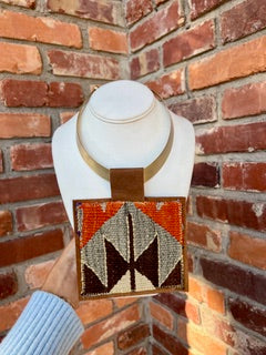 Kilim Pendant Necklace, Brass