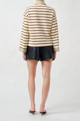 gabrielle top, brown stripe