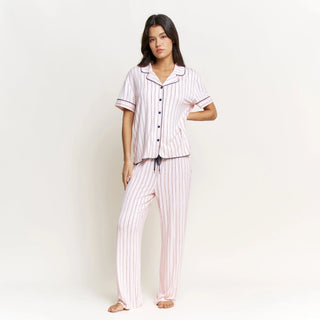 All American PJ Set In Marzipan Stripe