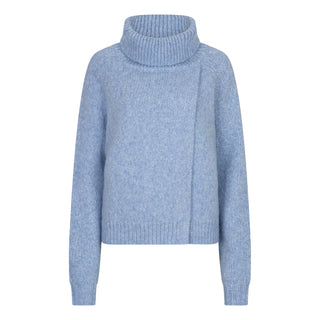 Open Sweater with Big Collar, Sky Blue