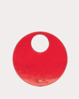 Juno Round Bag Crinkled LeatherLeather, Red