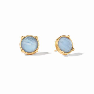 Honey Stud-Iridescent Chalcedony Blue-OS