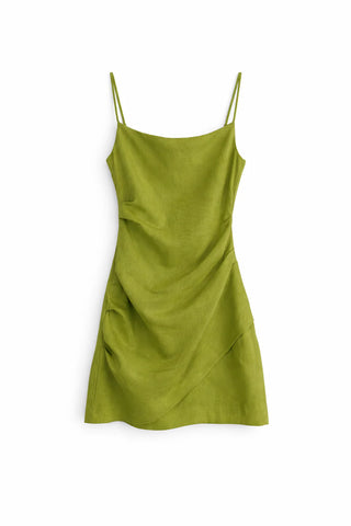 Rani Linen Mini Dress, Fern
