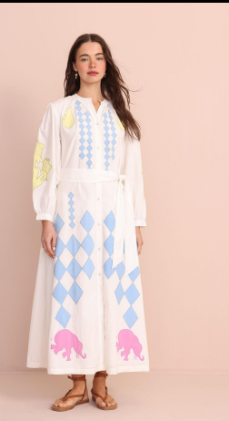 CARROUSEL DRESS IN WHITE