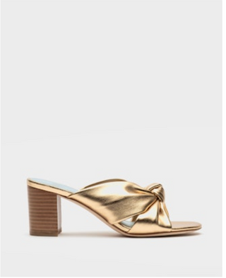 Mollie Slide Heel in Solid Nappa Platino