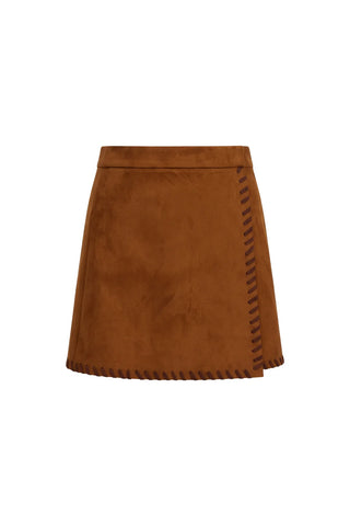 Whipstitch Ezra Skirt, Chestnut