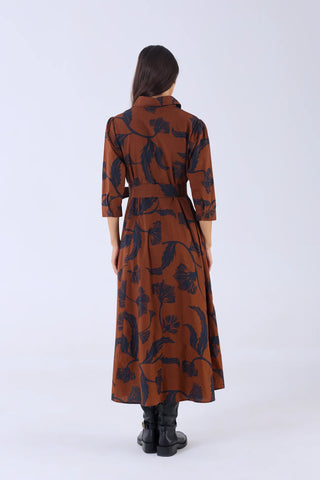 Emily Dress, Noir Bloom Brown