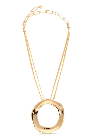 Open Circle Statement Necklace | 18k Gold Plated