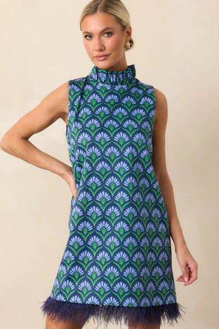 Carlisle Shift Dress, Fan Fete Blue