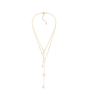 Pearl Satellite Lariat Necklace