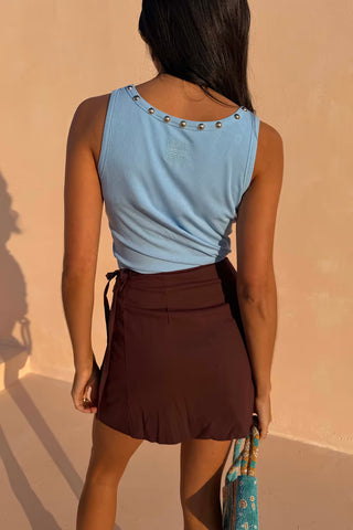 Multi Shell Mini Wrap Skirt, Multi