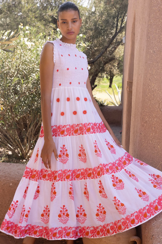 Sleeveless Smocked Maxi in Calistoga