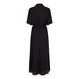 Short Sleeve Long Knot Dress in Black