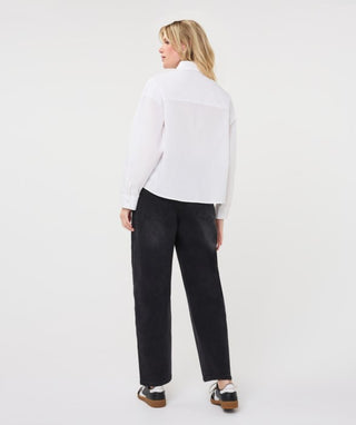 Blouse Oversized Pocket Poplin, Off-White