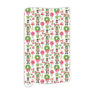 Wrapping Paper 8ft-Handpainted Poinsettia Nutcrack