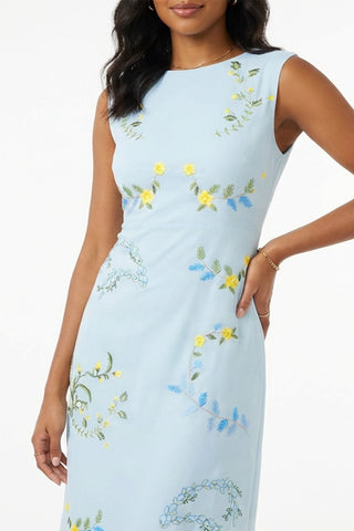 Simal Dress, Blue Dalias