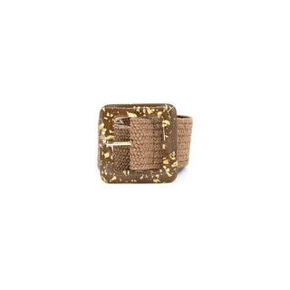 Brown Tortoise Square Buckle, Brown