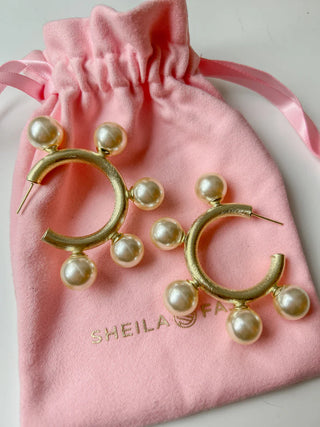 Gio Hoops - Brushed 18K Gold Plated