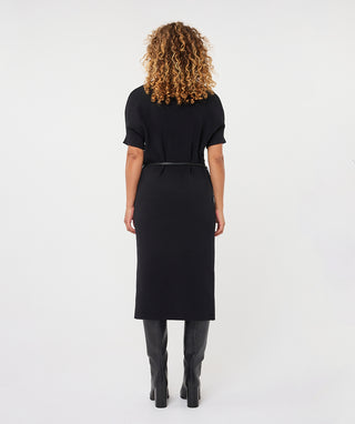 Midi Knit Dress , Black