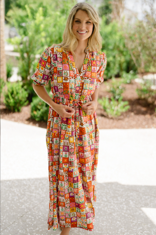 Kayley Midi Dress in Summer Green