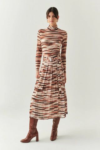 Elina Midi Skirt, Abstract Print