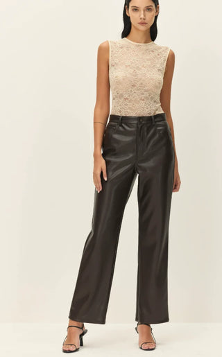 Marlow Vegan Leather Pant, Espresso