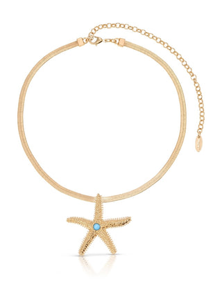 Mermaid Cove Starfish Pendant Necklace | Turquoise