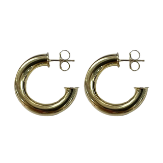 Small Salerno Hoops- Shiny 18K Gold Plated
