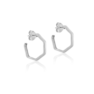 Lure Hoops- Brushed Silver Plated