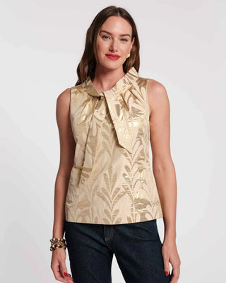 Millie Top, Royal Palm Jacquard Gold