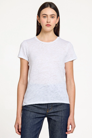 Slub Cap Sleeve Boy Tee in White