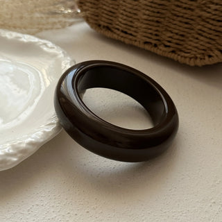Irregular Layered Smooth Acrylic Bracelets, Coffee