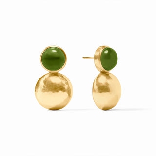 Solara Hoop & Charm Earring-Iridescent Palmetto Green