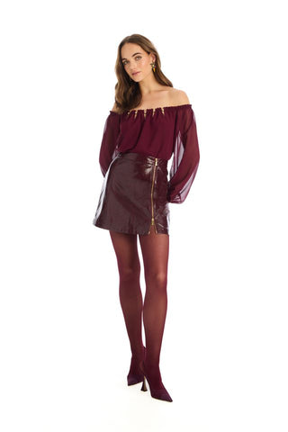 River Skirt, Burgundy